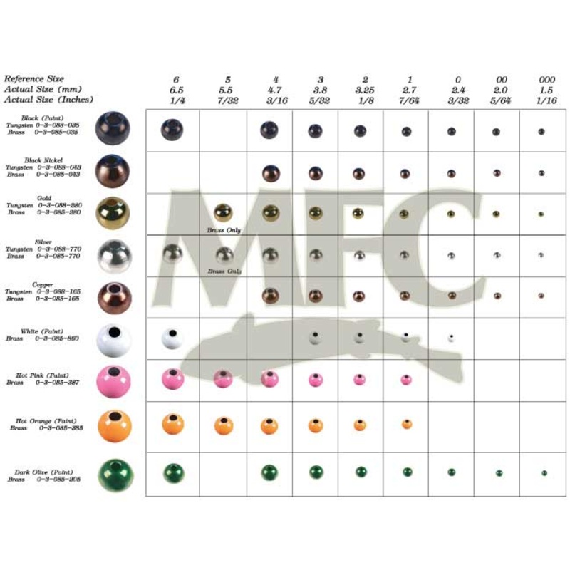 Montana Fly Company Round Tungsten Beads Black 3/32″ (2.4mm)