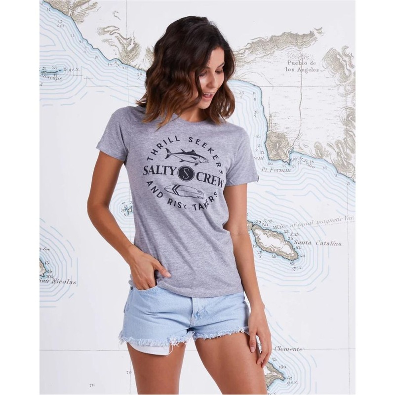 SALTY CREW FLIP FLOP CLASSIC TEE ATHLETIC HEATHER XS
