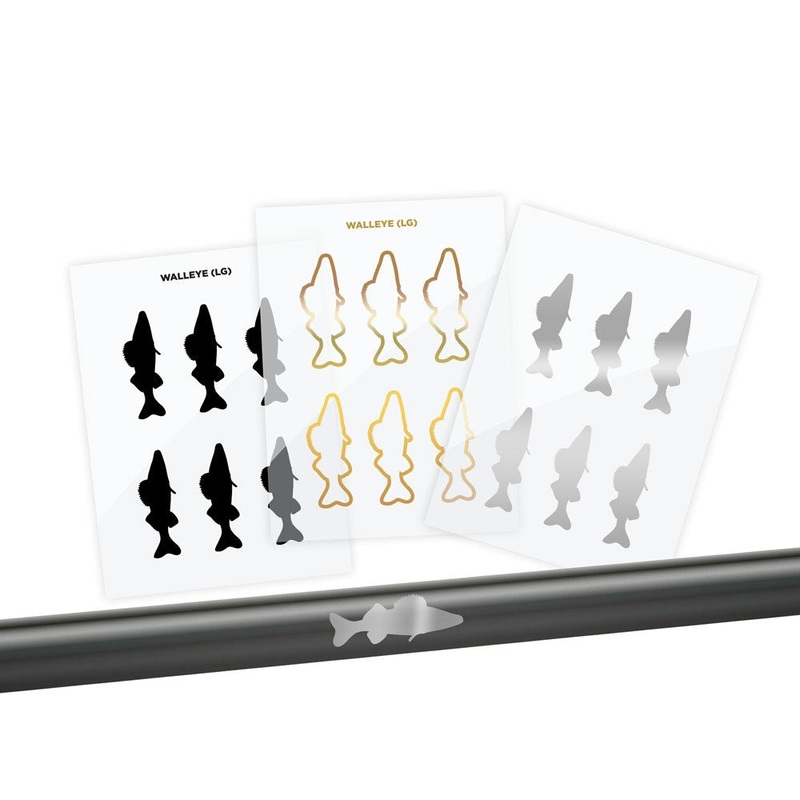 Walleye Silhouette Rod Decals – Peel & Stick Solid Small Gold