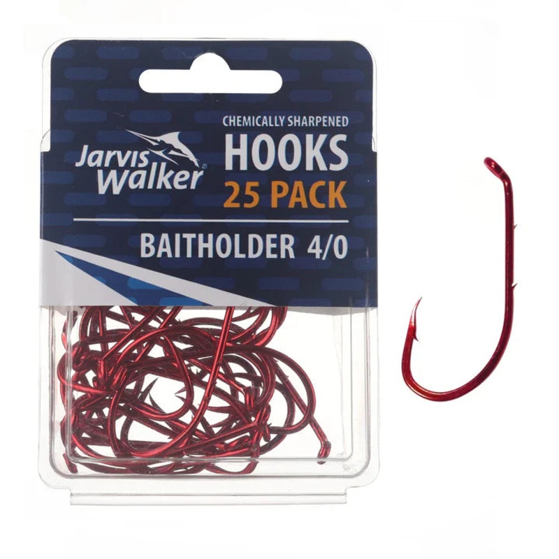 Jarvis Walker Chemically Sharpened Red Baitholder Hook | 25pcs/pkt 1