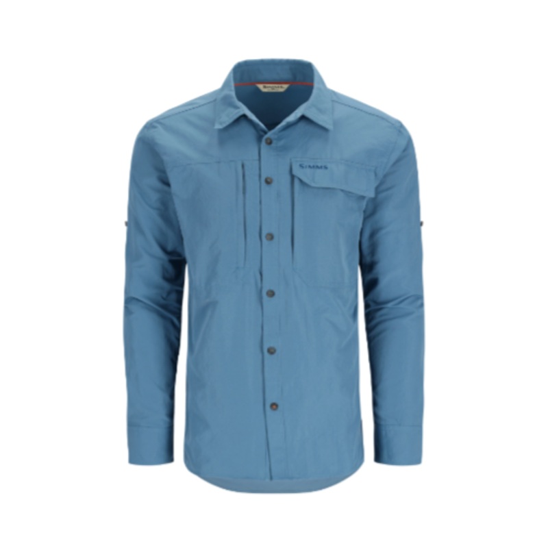 Simms M’s Guide Shirt Hickory Mayfly Print S