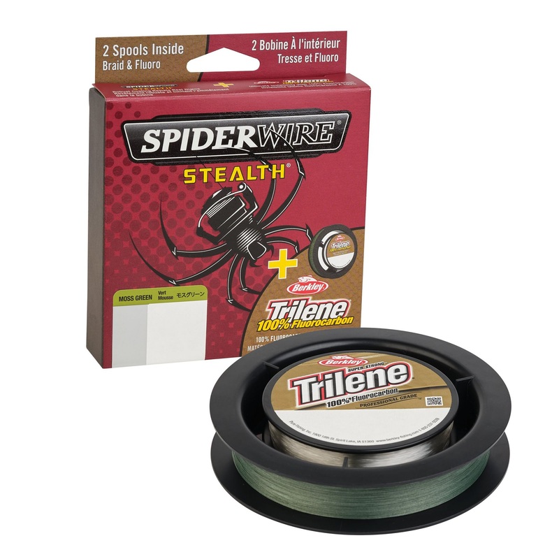 SpiderWire Stealth Trilene 100% Fluorocarbon Dual 15 lb Hi-Vis Yellow/Clear 125 yd