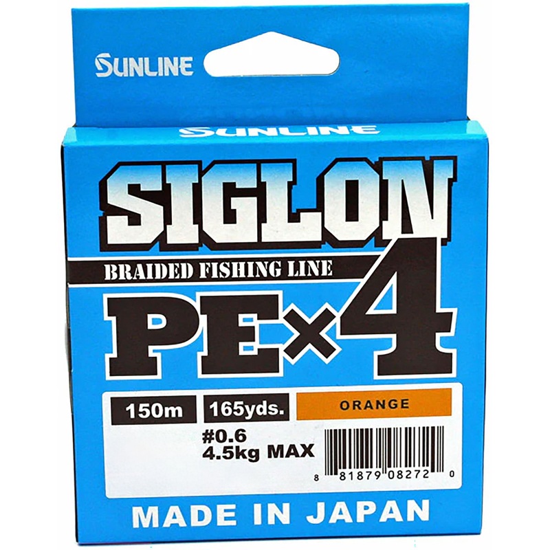 Sunline Siglon PEx4 Orange Braid – 165 Yard Spools 3 LB