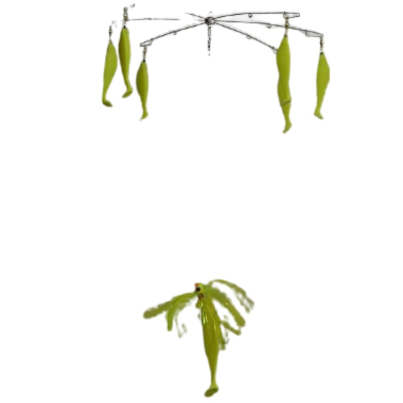 Blue Water Candy Umbrella Rig, 20″ 6 Arm 4oz Parachute Chartreuse