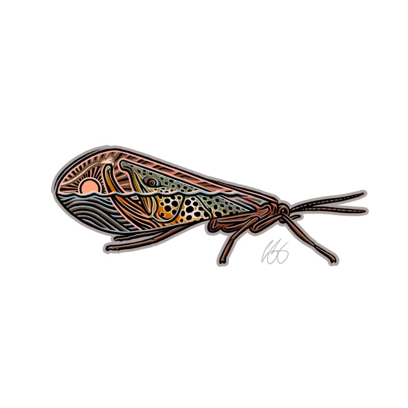 Casey Underwood Caddis-Scape Decal Sticker