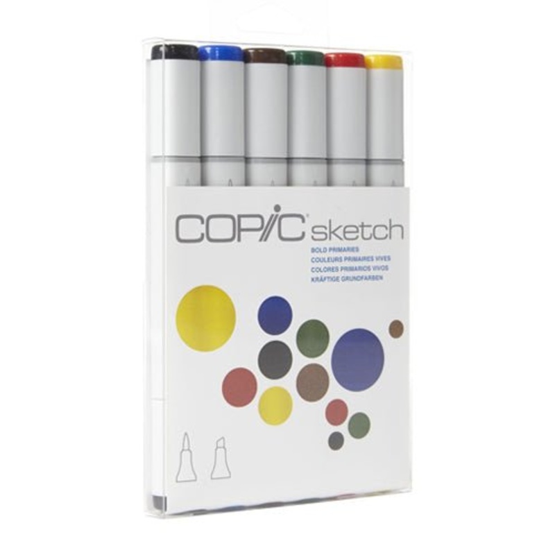 Copic Sketch Markers 6 Piece Bold Primaries Set