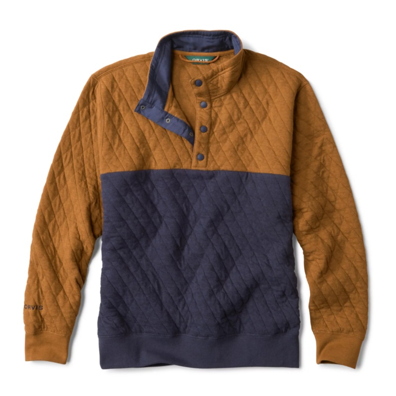 Orvis Outdoor Quilted Snap Sweatshirt – True Navy/Dark Vicuna Small