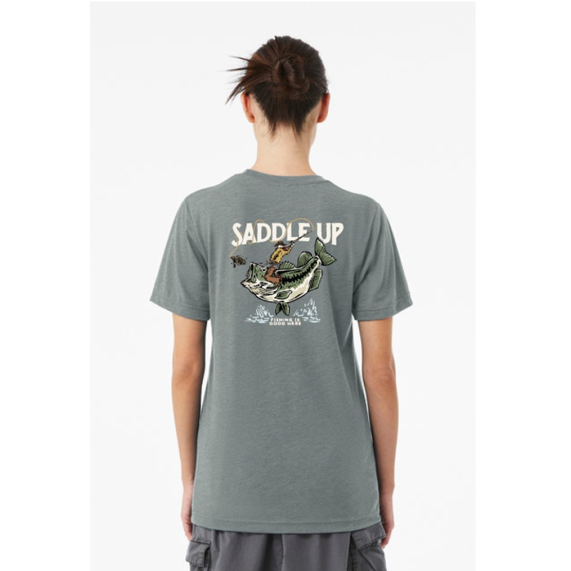 Native Watercraft Saddle Up Bass Blue Storm T-Shirt Large