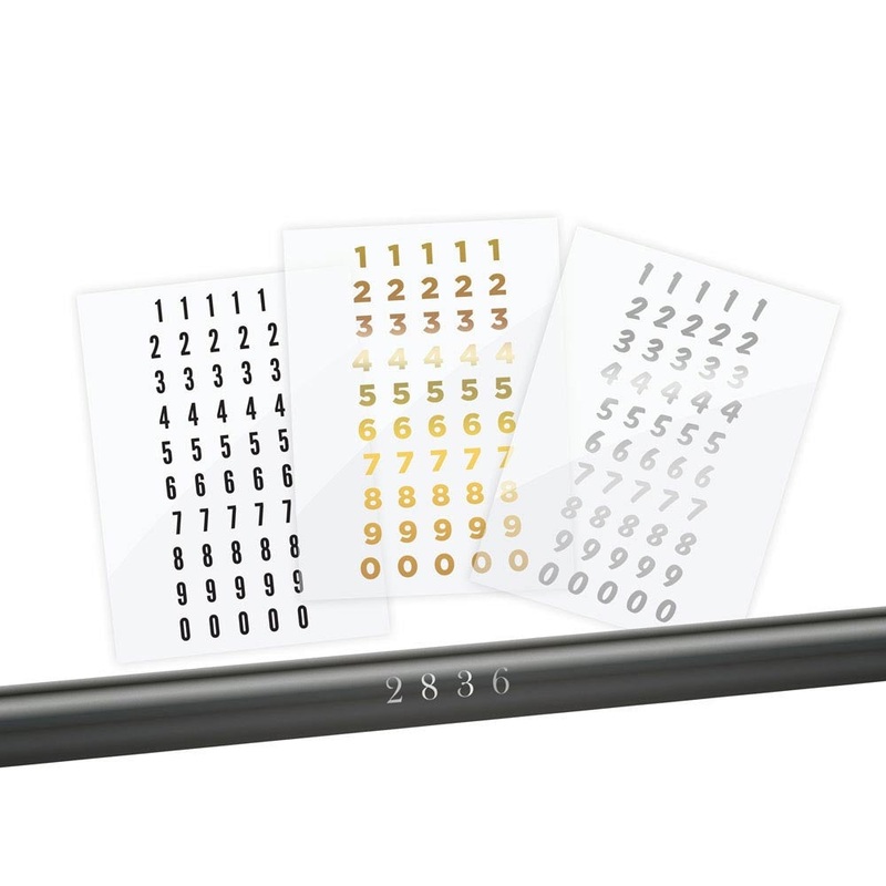 Numeric Rod Decals – Peel & Stick Numbers Block Small Gold