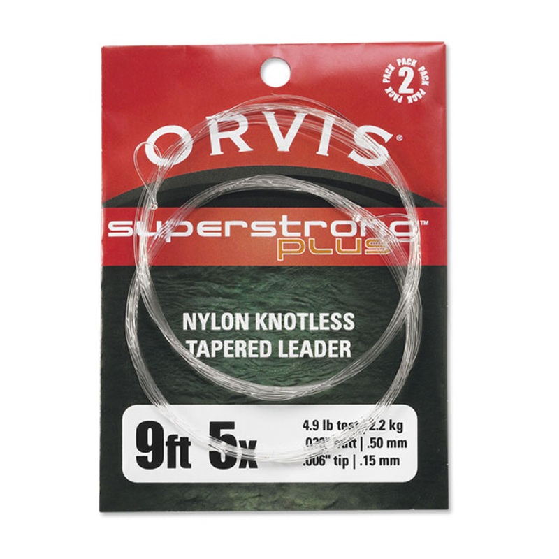 Orvis Superstrong Plus Knotless Tapered 9′ Leader 2 Pack 0X