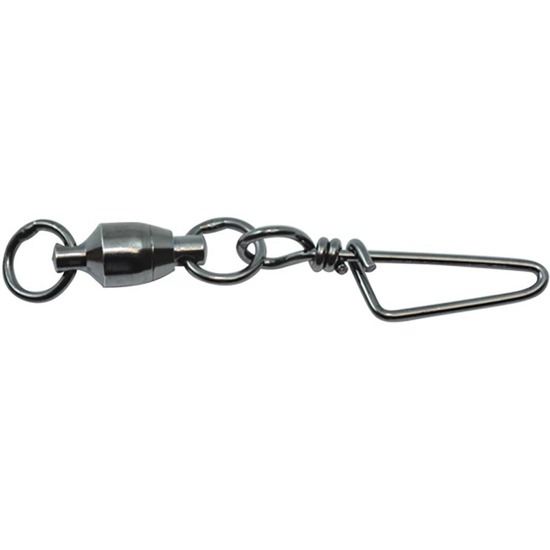 SPRO Ball Bearing Swivel w/Coastlock Snap & 2 Welded Rings – NS Black Finish NS Black Finish Size 4 – 100 lb test – 6 pack
