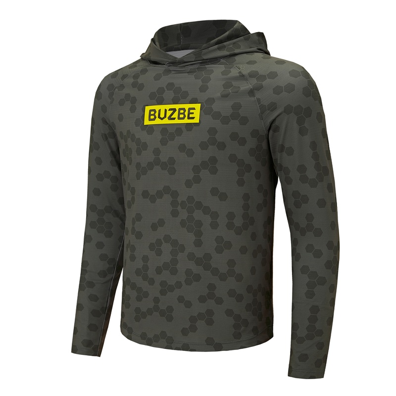 Name Badge LS Performance Hoodie – Grey Hex Grey Hex S