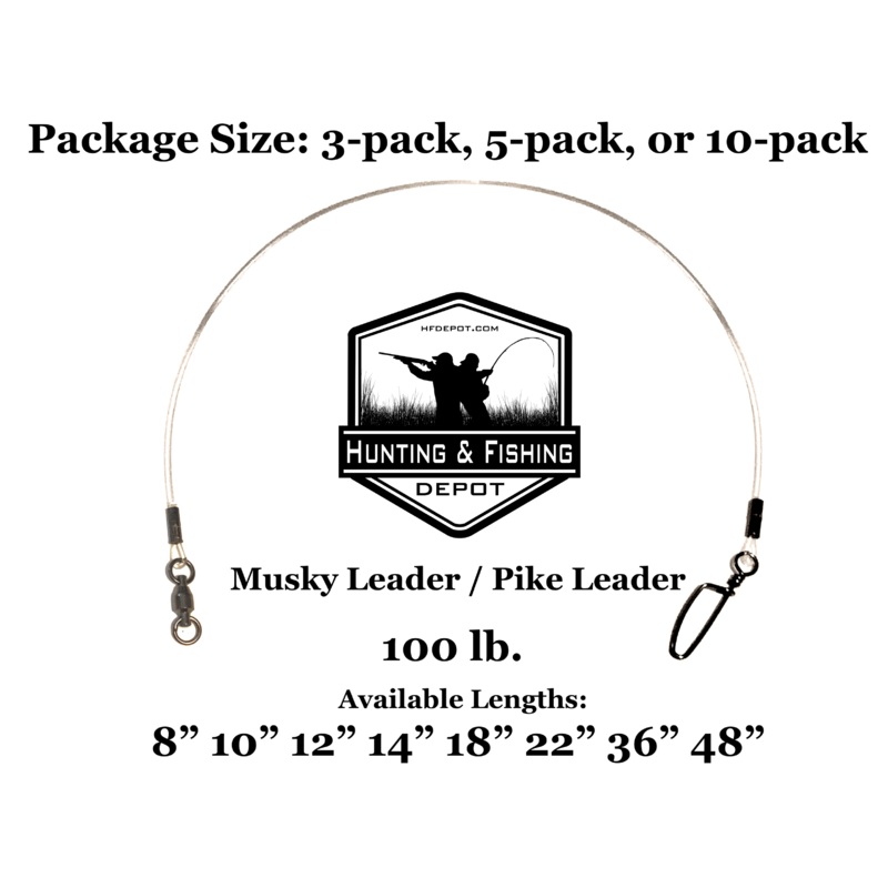 100lb Musky Leader 3-Pack 6″