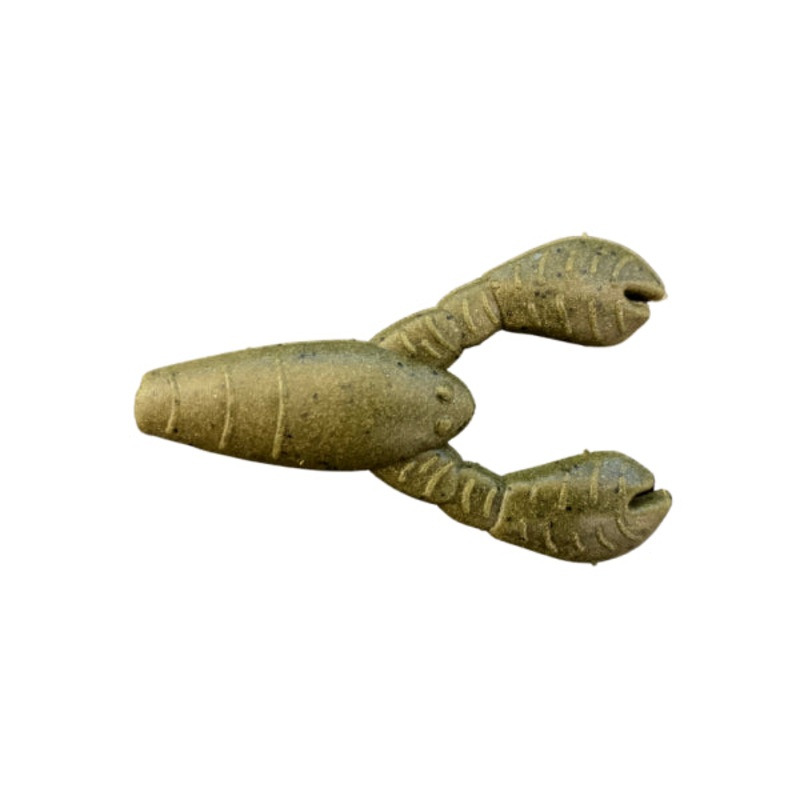 GREAT LAKES FINESSE THE 2.1″ SNACK CRAW Green Pumpkin Black Flake (Floating)