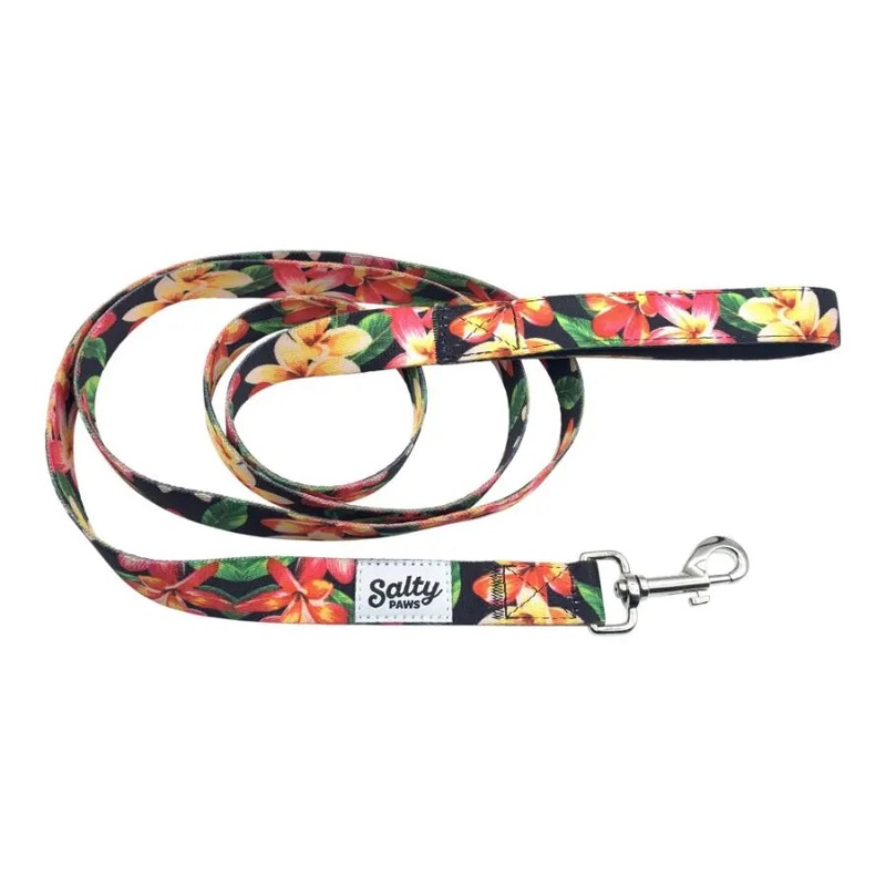 SALTY PAWS DOG LEASH BLACK FLORAL S
