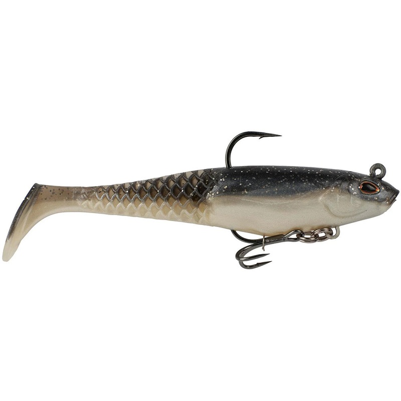 Berkley PowerBait Saltwater CullShad Pre-Rigged Soft Body Swimbait – 6 Inch Black Shad 6 inch