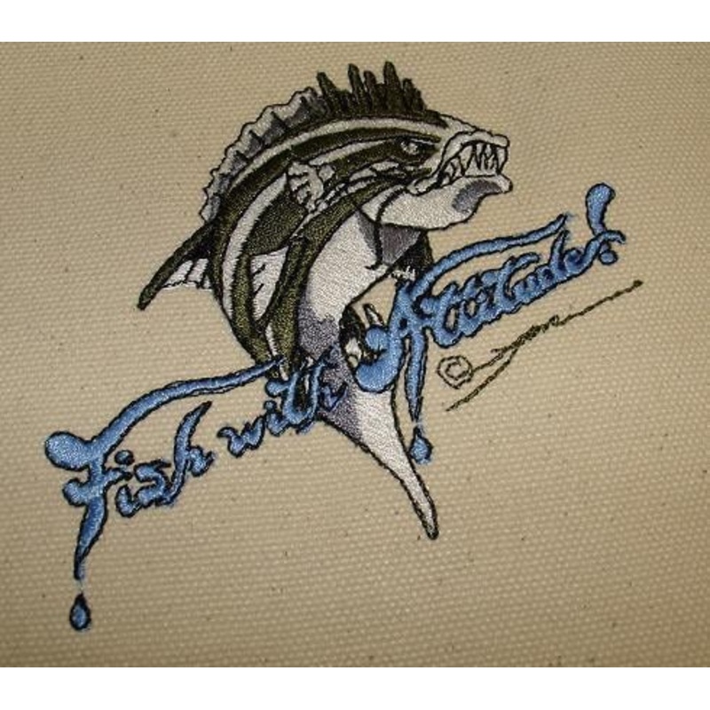 Fish With Attitude Deluxe Boat Tote Green