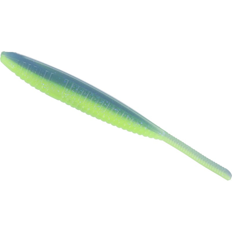 Gary Yamamoto 5 Inch Shad Shape Floating Drop Shot Worm – 8 Pack 306/187 with Chartreuse