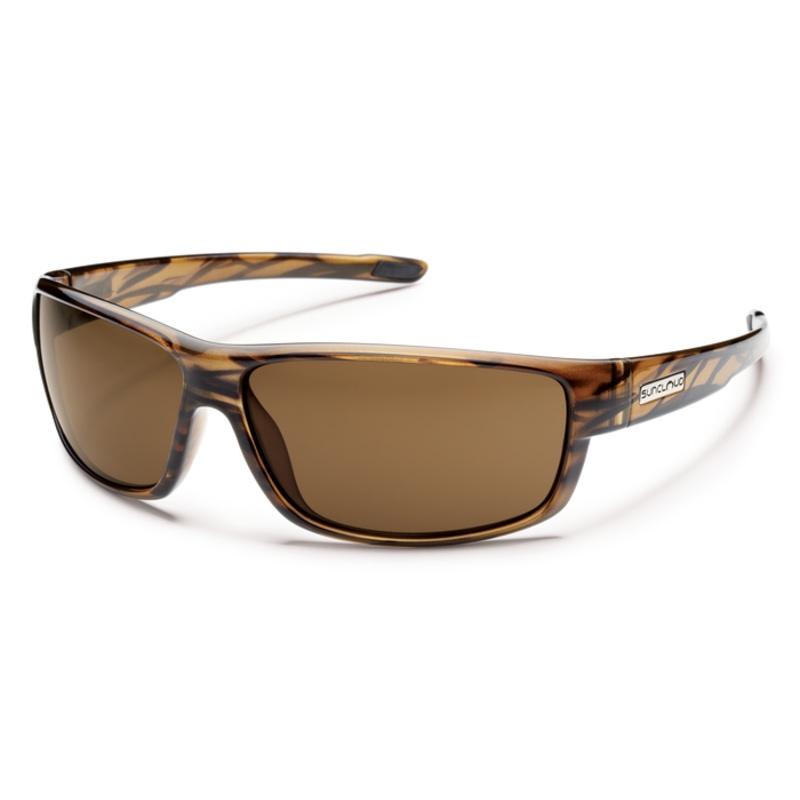 Suncloud Voucher Sunglasses Frame: Brown Stripe Lens: Polarized Brown