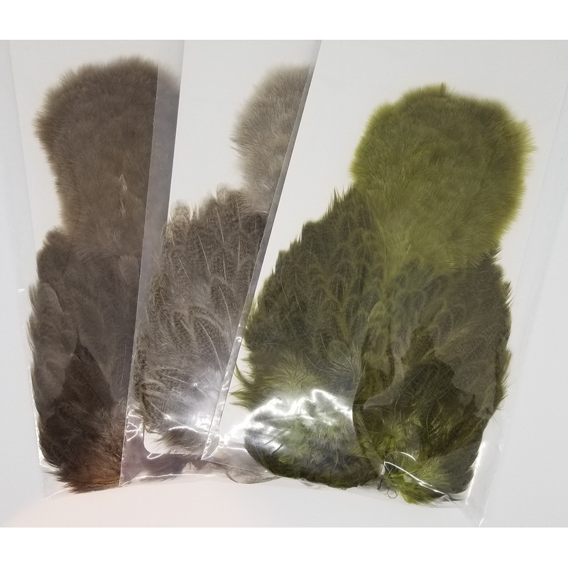 Whiting Farms Brahma Hen Soft Hackle with Chickabou Natural Mottled Gray