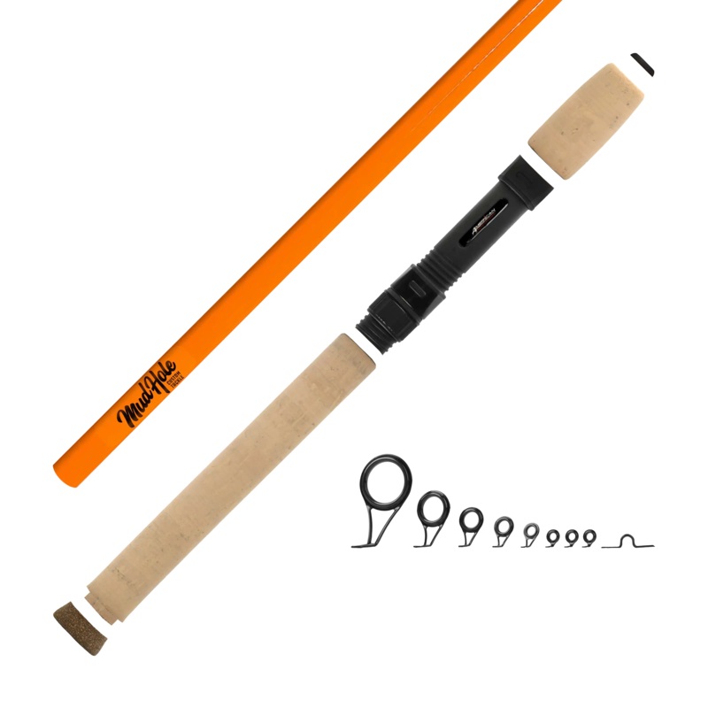 6’6″ Med-Light Spinning Rod Kits Gloss Black Cork