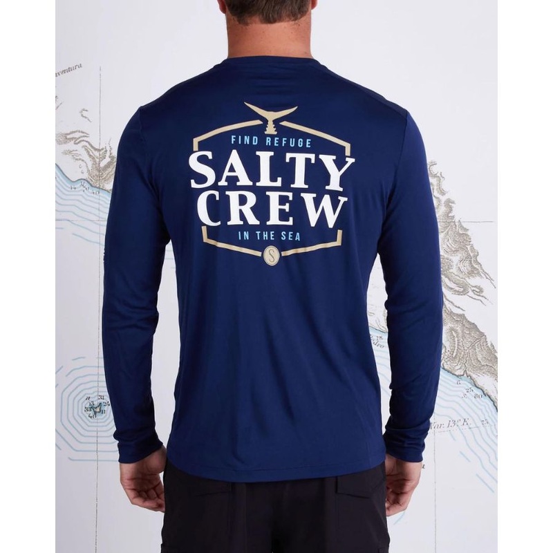 SALTY CREW SKIPJACK L/S PERFORMANCE NAVY 3XL