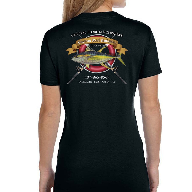Women’s Custom T-Shirt: Life Ring with Crossing Rods Black X-Small