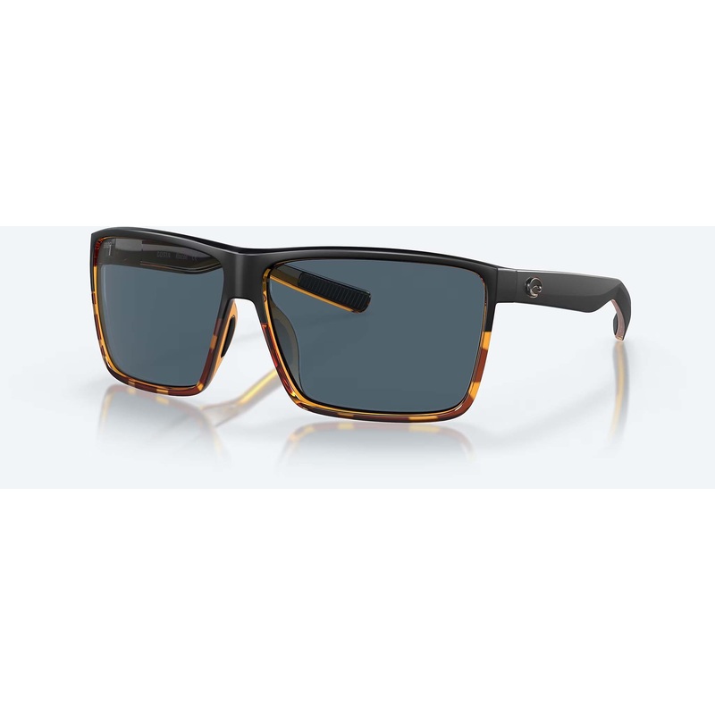 Costa Rincon Polarized Polycarbonate Sunglasses Matte Black/Shiny Tortoise Frame Gray 580P