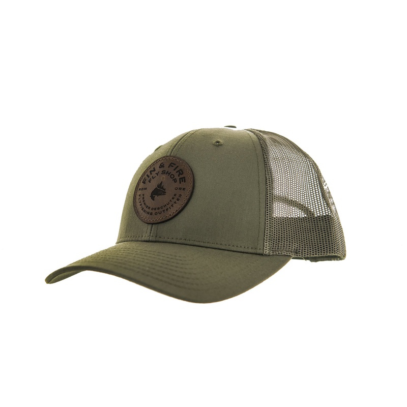 Fin & Fire Low Pro Trucker Coffee Patch Hat Solid Loden Coffee Patch