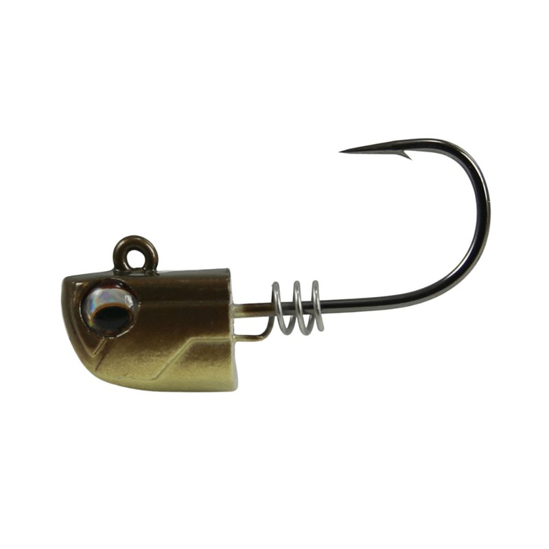 NLBN – No Live Bait Needed Screw Lock Jig Heads for 3″ Paddle Tails 1/4 oz – 3pk Hell Yeah Butter