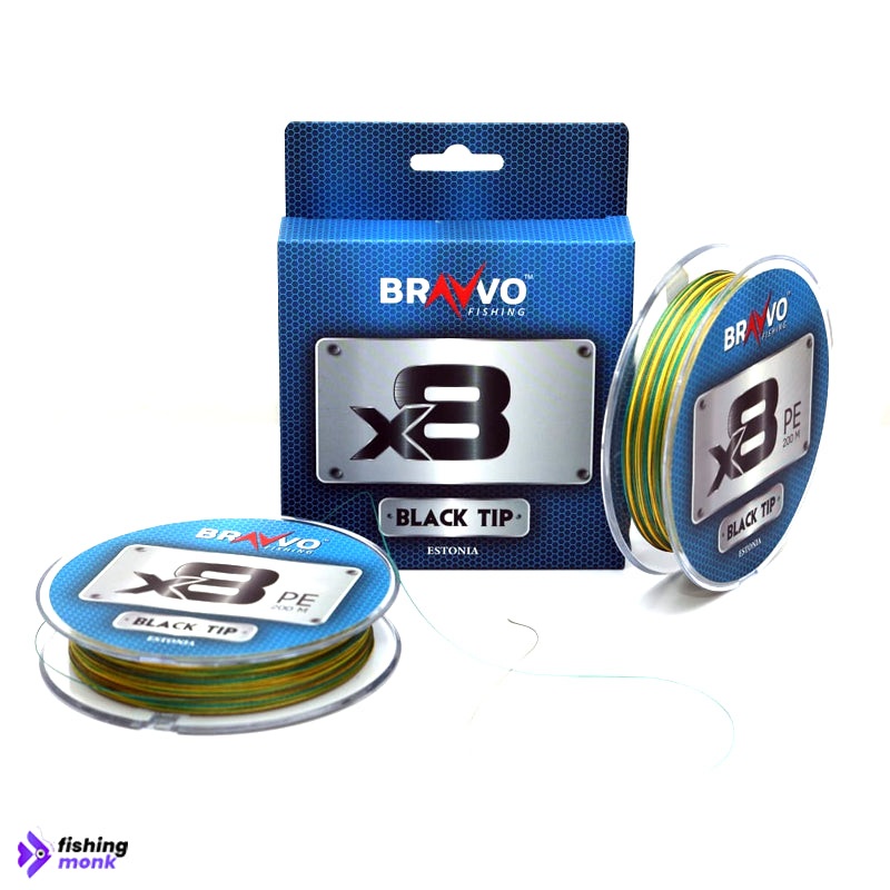 Bravvo Black Tip 8x Braided Line | 18lb – 57lb | 100mtr #1.0 – 18lb – 0.10mm