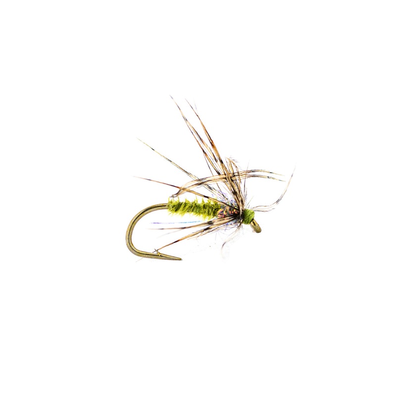 Fulling Mill Sparkle Soft Hackle – Light Olive (3-Pack) 16