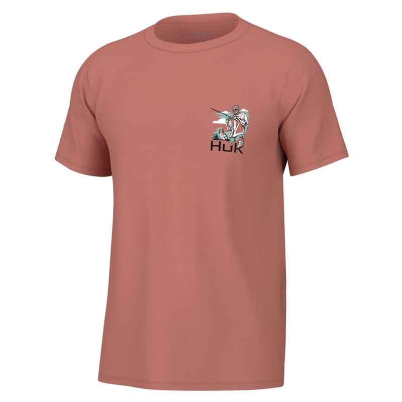 HUK FLETCH N BONES TEE Sunburn Small