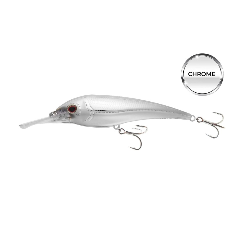 Nomad DTX Minnow Chrome Limited Edition Heavy Duty Sinking Trolling Lure Model: DTX 180mm / 7″ – 3 3/4oz (Shallow Floating) Coral Sea Chrome