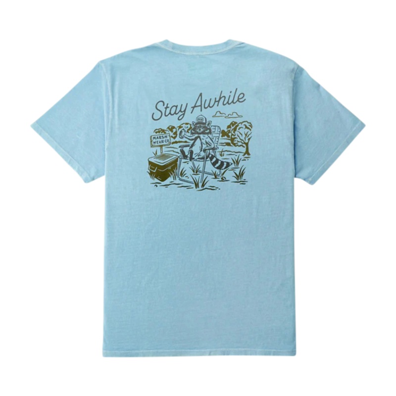 Stay Awhile Short Sleeve Tee Hazy Blue Small