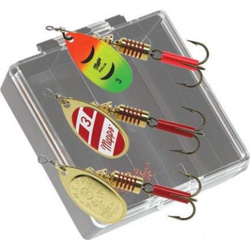 Mepps Bass Pocket Pac – #3 Aglia Plain Inline Spinners