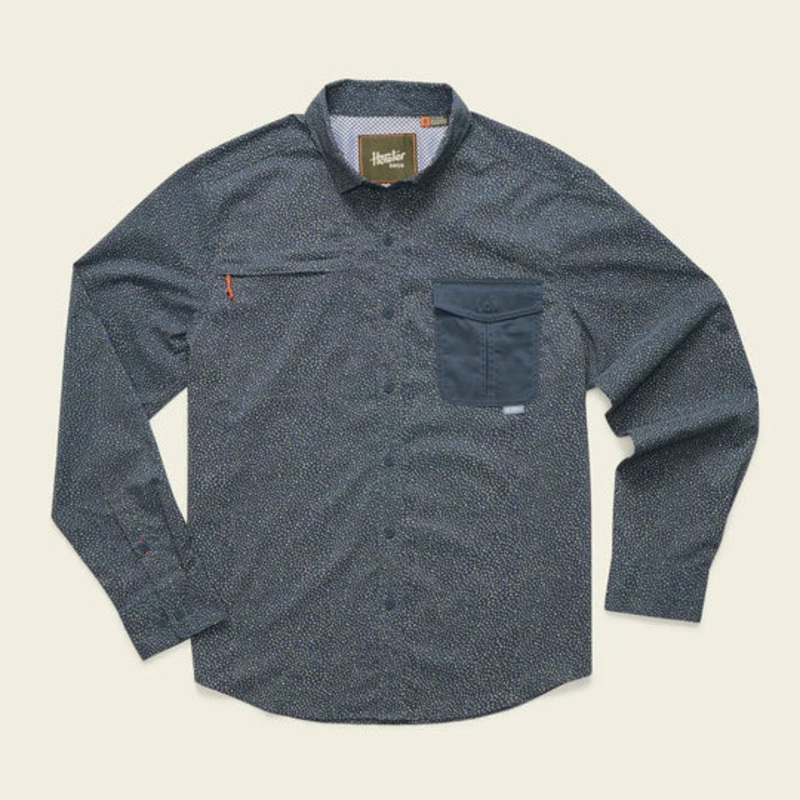 Howler Bros – Matagorda Longsleeve Lotsa Dots : Dark Slate M