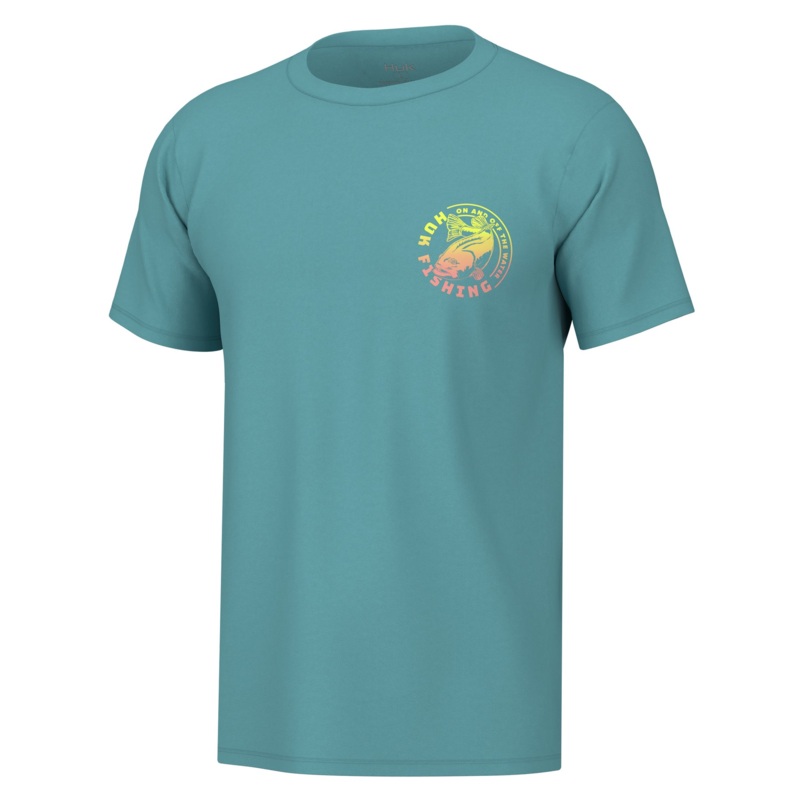 HUK ELECTRIC BASS TEE Marine Blue Medium