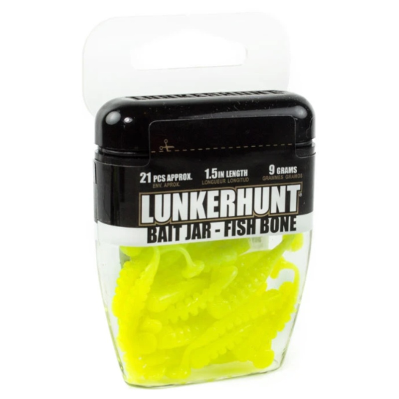 Lunkerhunt Fish Bone Bait Jar 1/3 oz. Chartreuse