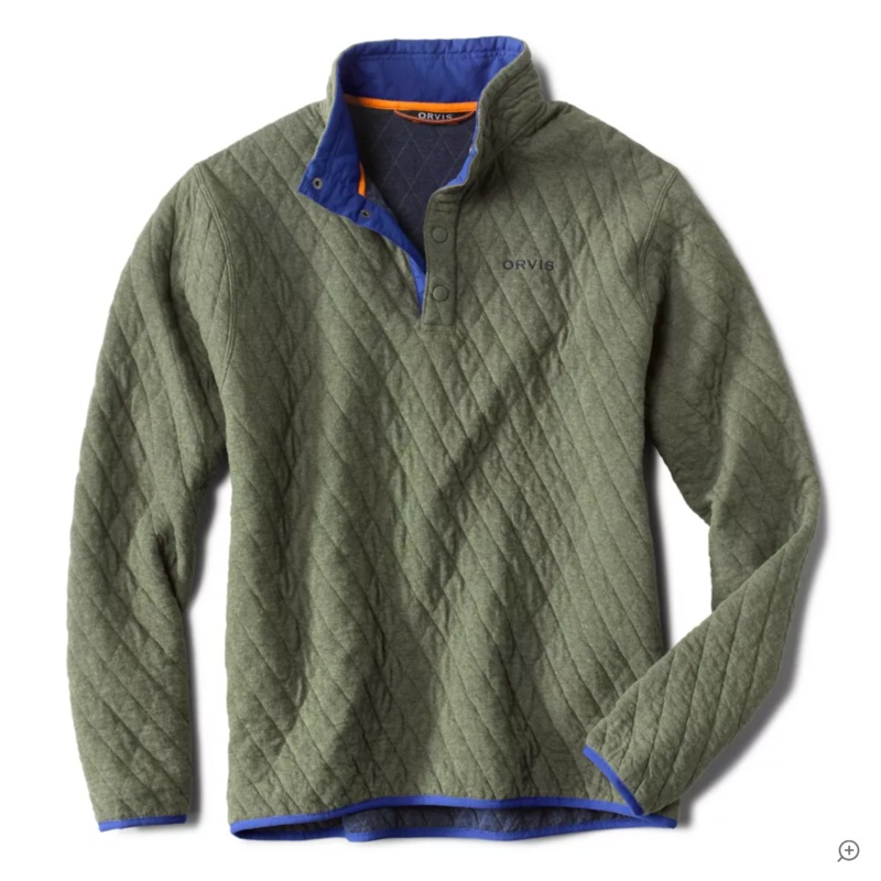 Orvis Outdoor Quilted Snap Sweatshirt – Juniper Small