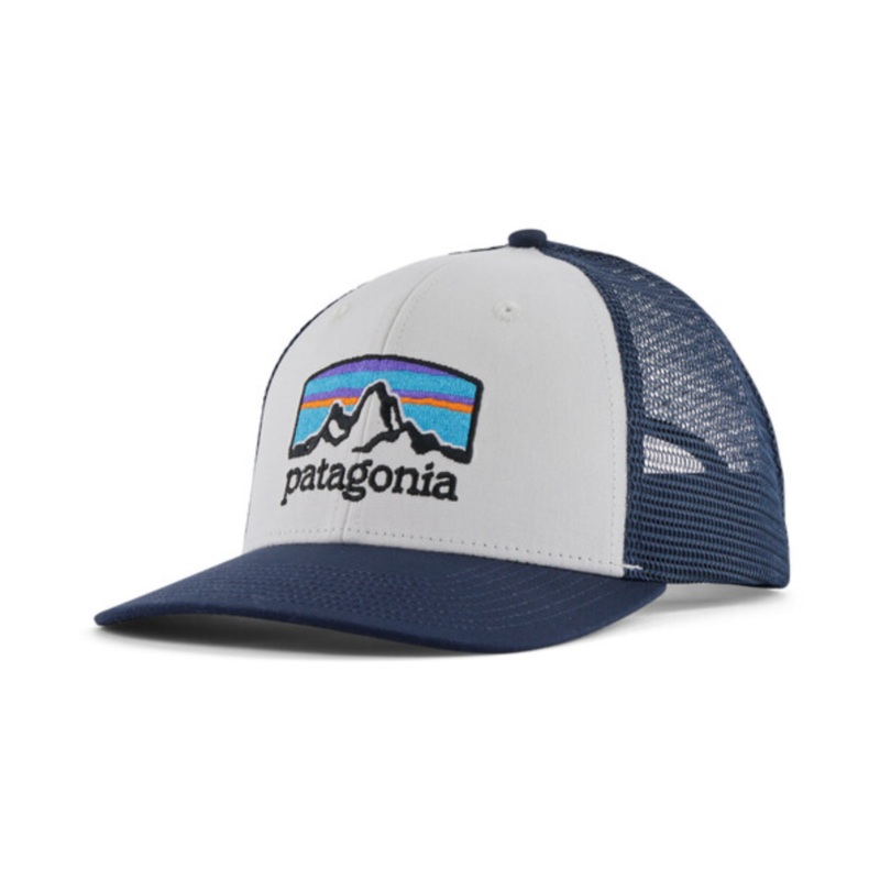 Patagonia Fitz Roy Horizons Trucker Hat –  White w/New Navy