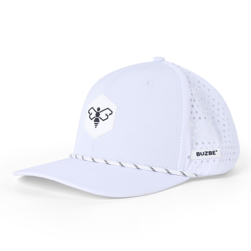Bee Logo Performance Trucker Hat – White