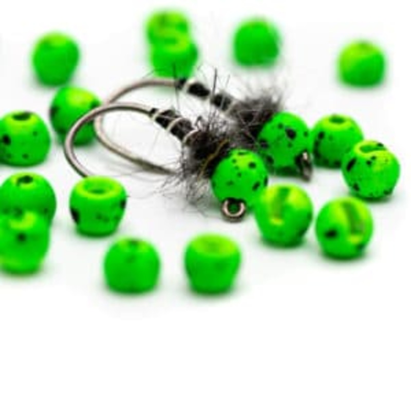 Firehole Slotted Speckled Tungsten Beads – Kiwi 2.0 mm