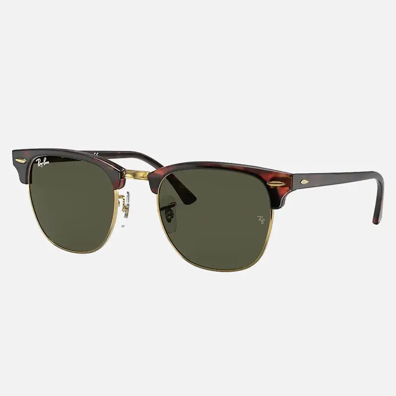 RAY-BAN RB3016 CLUBMASTER CLASSIC POLORIZED SUNGLASSES TORTOISE GREEN CLASSIC G-15