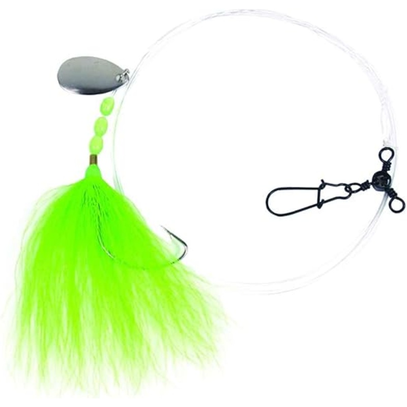 Sea Striker Bucktail Fluke Rig 2/0 Wide Gap Spinner Chartreuse