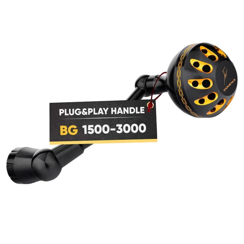 GOMEXUS ALUMINUM POWER HANDLE SPINNING DAIWA BG REEL Black/Gold