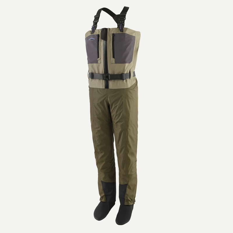 (NEW) Patagonia – Men’s Swiftcurrent Traverse Zip Front Waders River Rock Green SSS