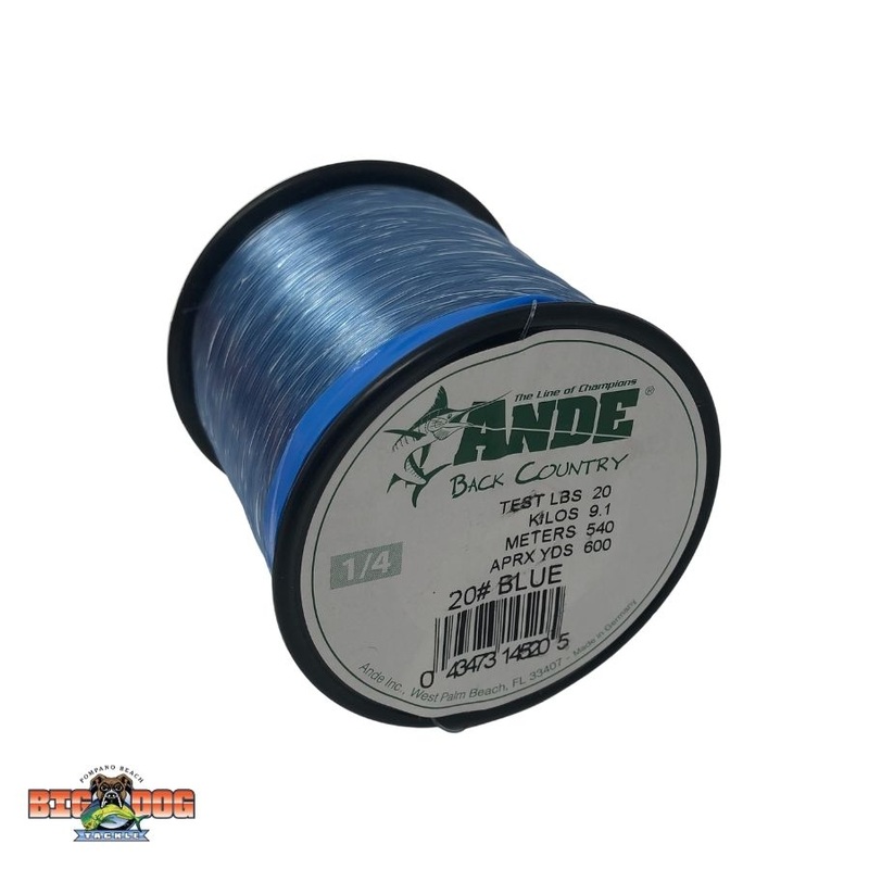 ANDE BACK COUNTRY MONO LINE 1/4LB SPOOL BLUE 20lb (400yds)