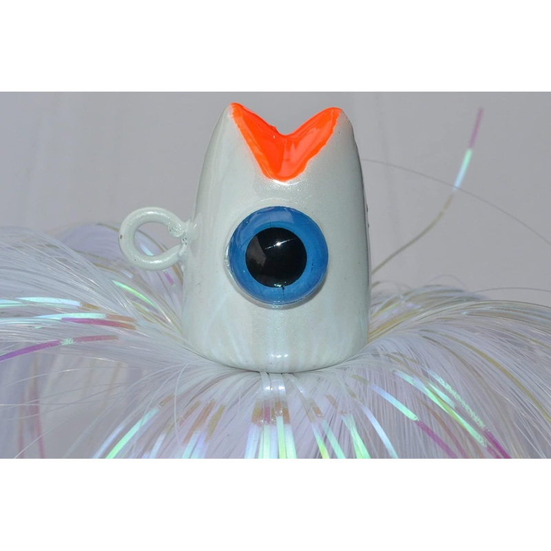 Blue Water Candy Chomper Parachute Mojos White 2oz with 6″ Shad Body