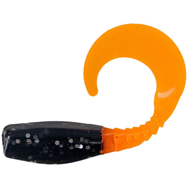 Big Bite Baits Curly Tail Crappie Minnr Soft Plastic – 10 Pack Bad Pumpkin 2 inch